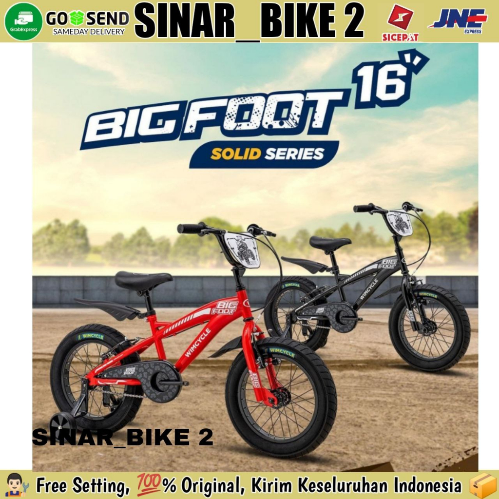 Sepeda Anak BMX WIMCYCLE BIGFOOT NEW 16 Inch Ban Jumbo 3.0 Usia 4-6 Th