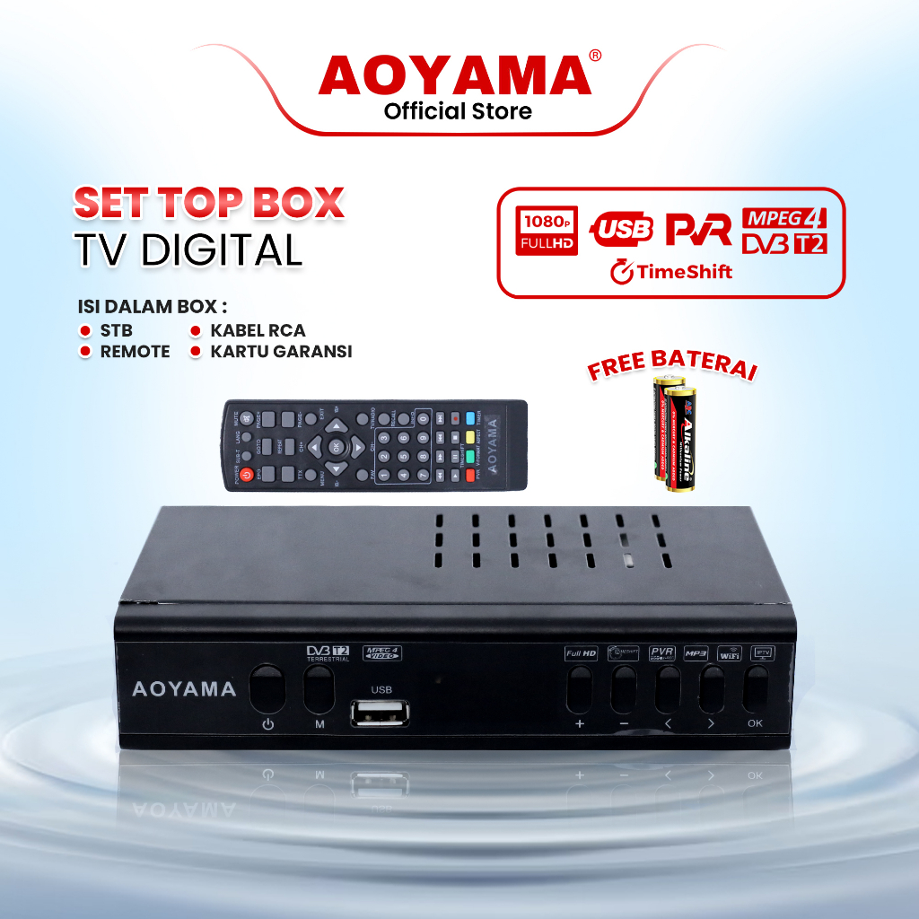 SET TOP BOX  AOYAMA Untuk Tv digital STB Penerima siaran full HD Bisa Youtube Garansi Resmi /STB