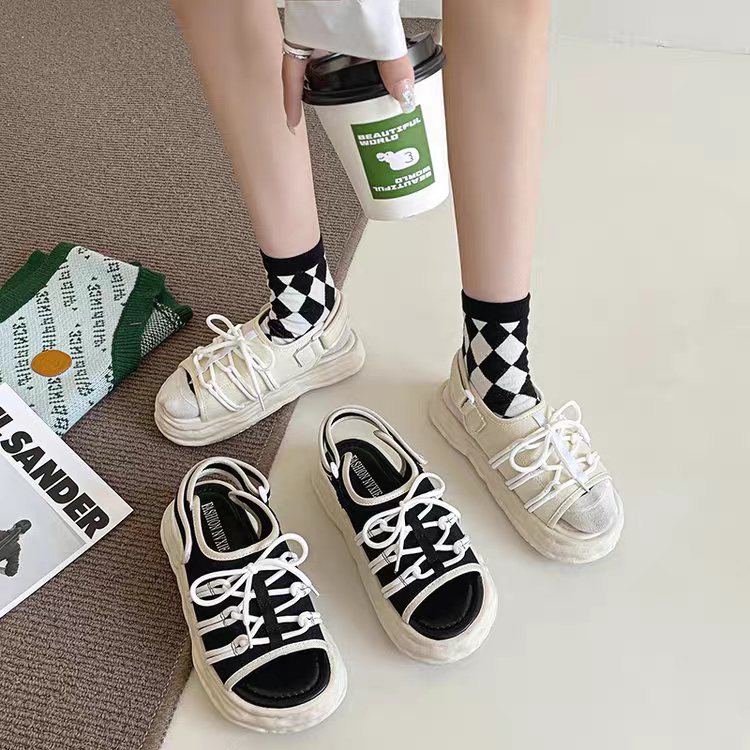 COD POS 475 Sandal Sepatu Tali Depan dan Velcro Strap Korean Style