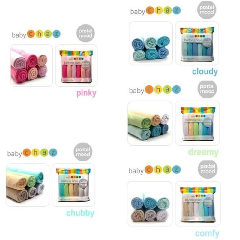 Bedong Chaz Pastel Mood / Kain Bedong Warna Polos