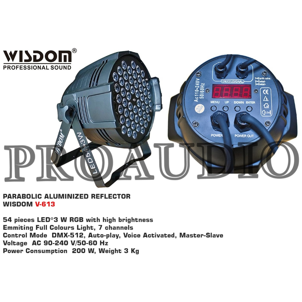 Parled Wisdom V613 V 613 V-613 54 Par Led Full Colour Wisdom Original