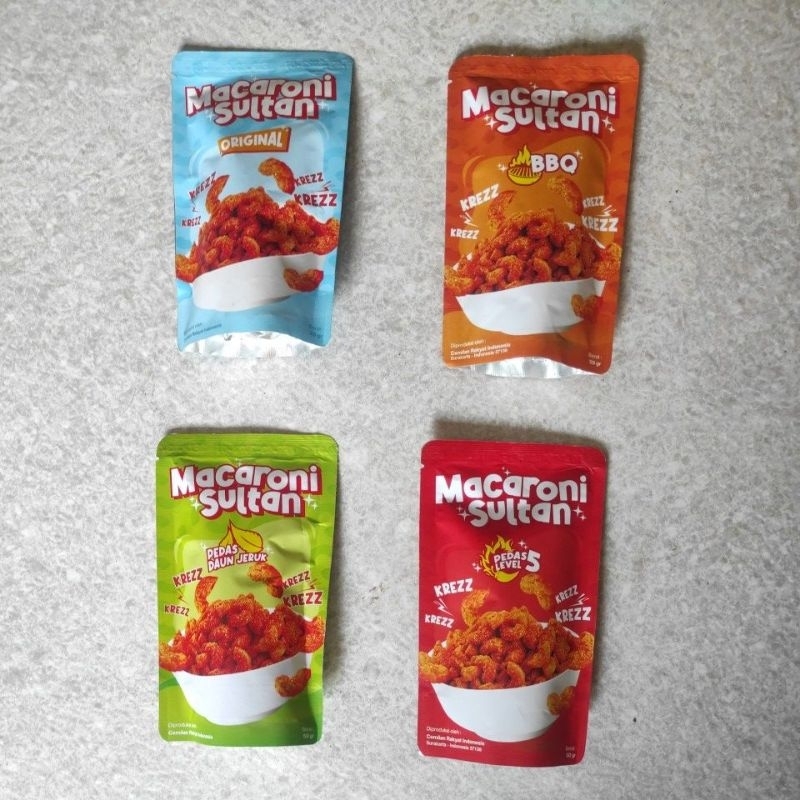 

Snack / Jajanan Macaroni Sultan Rasa Original, BBQ, Pedas Daun Jeruk, Pedas Level 5