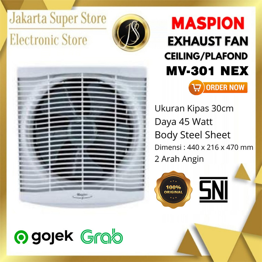 MASPION MV-301 NEX EXHAUST FAN HEXOS DINDING 12 INCH