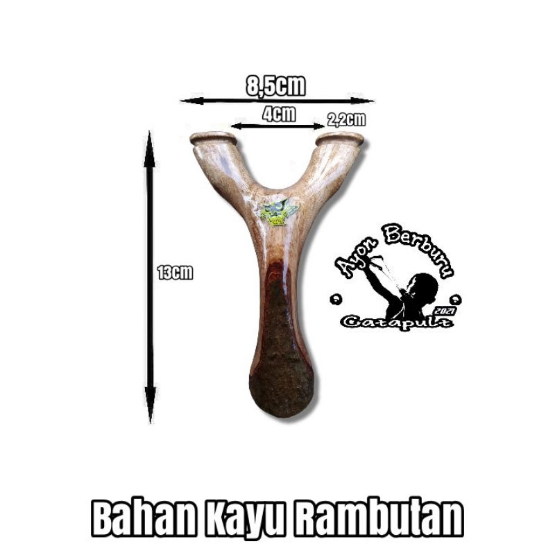 Ketapel OTT dari bahan kayu RAMBUTAN/Ayon Catapult