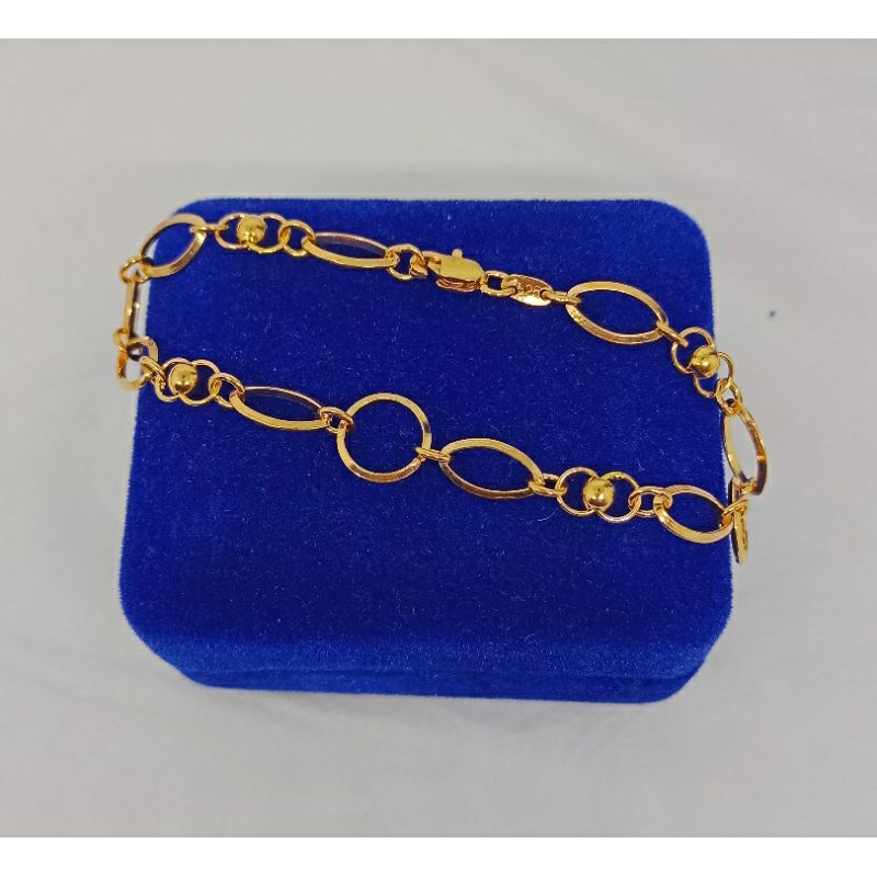 gelang tangan rantai hollo ovall vensy/perak asli silver 925 lapis emas/perhiasan fashion wanita terbaru