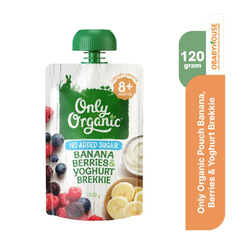 Only Organic Pouch Banana, Berries &amp; Yoghurt Brekkie 8+ months 120 gr