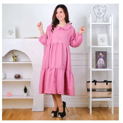 Serina Tunik Midi Dress BAHAN KATUN POLY