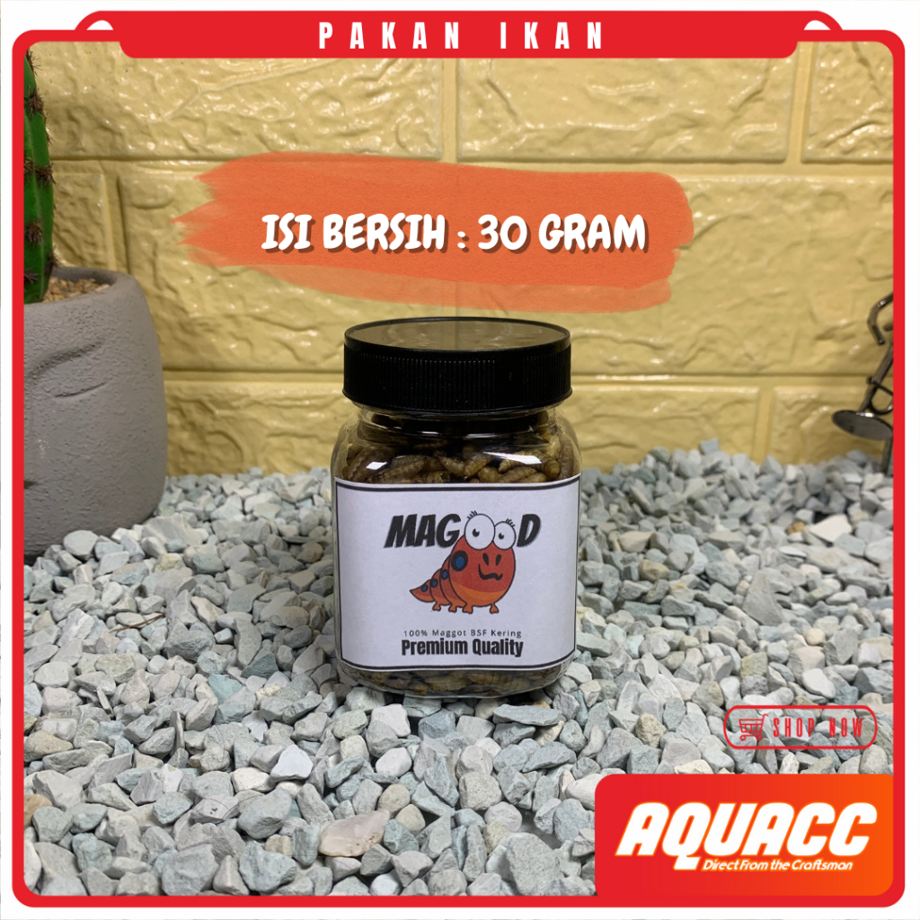 Maggot BSF Kering Magot Dry Maggot Pakan Ikan Kemasan Ekslusif Terbaik Tidak Berminyak Kualitas Terb