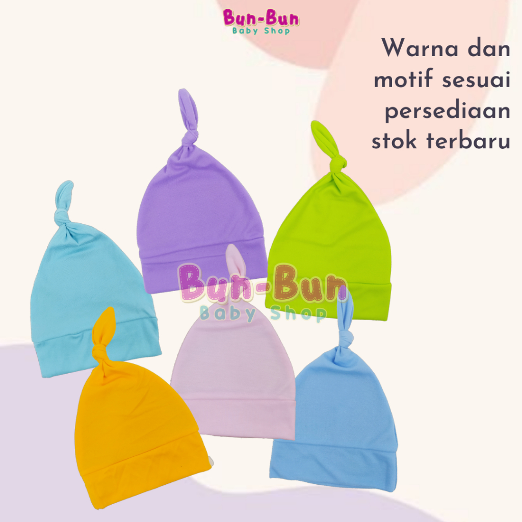 Topi Bayi Polos Pastel Unisex Kupluk Baby Newborn Laki Perempuan Pelindung Kepala Balita Aksesoris Anak Perlengkapan Baru Lahir Peralatan Fashion New Born Bunbunbabyshop