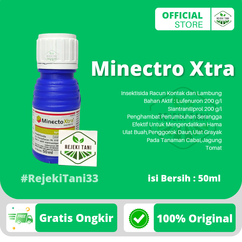 Insektisida Minecto Xtra Original 200 SC 50ml Racun Kontak dan Lambung Penghambat Pertumbuhan Serang