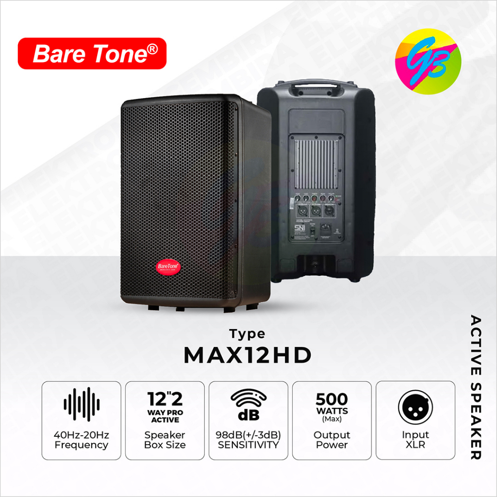 Speaker Aktif Baretone 12inch Max12hd Max 12 HD 500w ORIGINAL