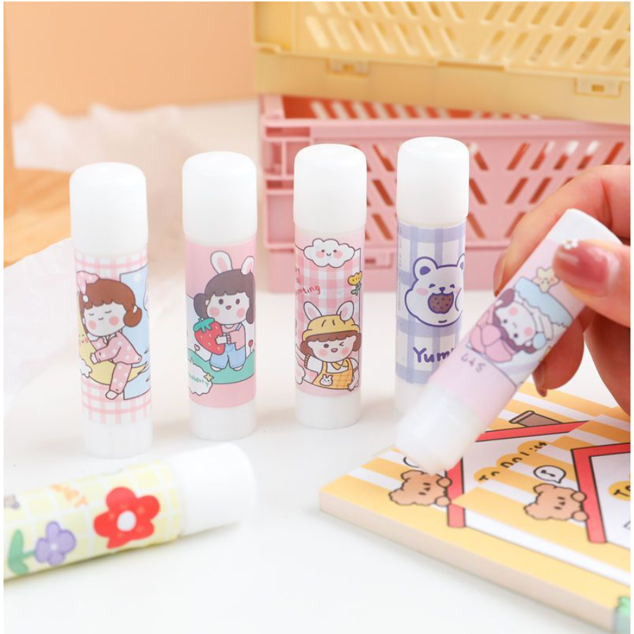 【GOGOMART】Glue Stick Fancy / Lem Kertas Perekat Bentuk Batang Untuk Sekolah Kantor