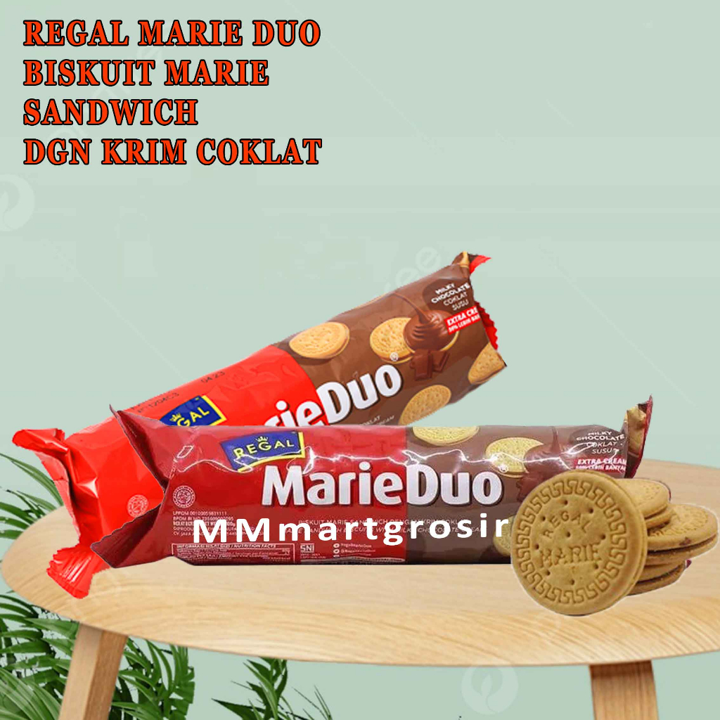 

Regal Marie Duo / Biskuit Marie Sandwich / Biskuit Cream Chocolate / 100gr