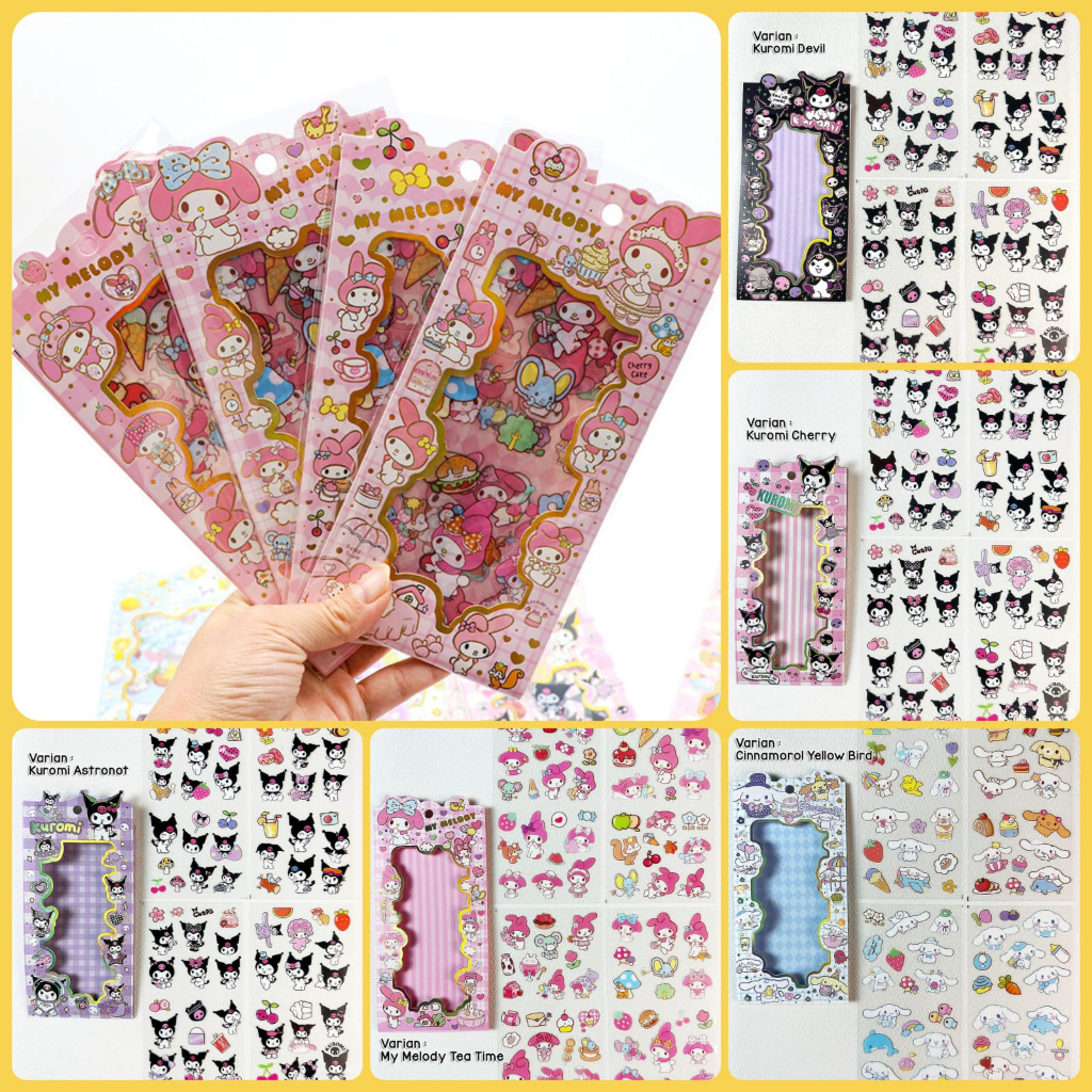 

HS- STIKER KUROMI MY MELODY CINNAMOROLL PET DECORATION SANRIO ISI 4 LEMBAR TRANSPARANT SUDAH CUTTING STICKY NOTES LABEL STIKER