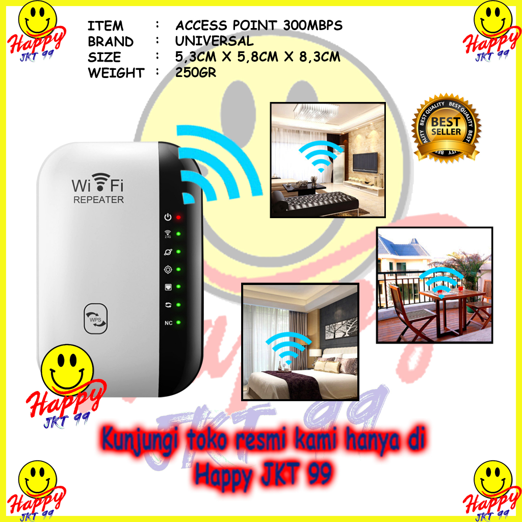 WIFI REAPEALER 300MBPS ACCESS POINT WIRELESS PENGUAT SIGNAL AMPLIFIER