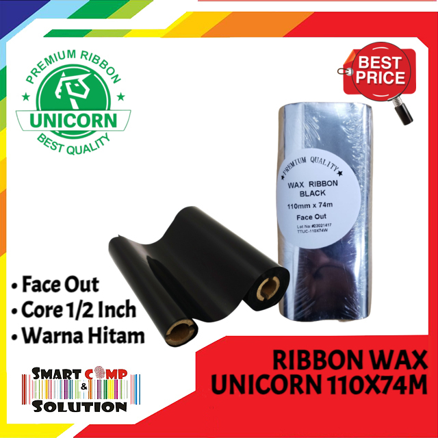 Ribbon Barcode unicorn 110mmx74m wax TSC TTP 542