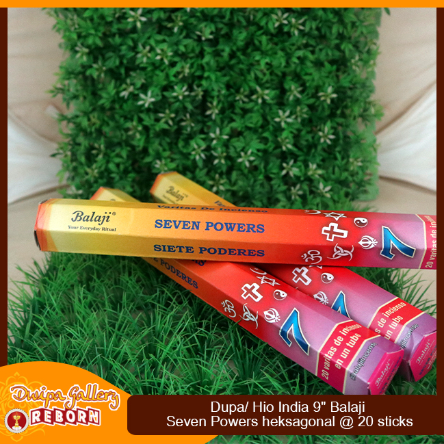 Dupa Hio India Wangi Seven Powers Balaji heksagonal 9&quot; @20 sticks