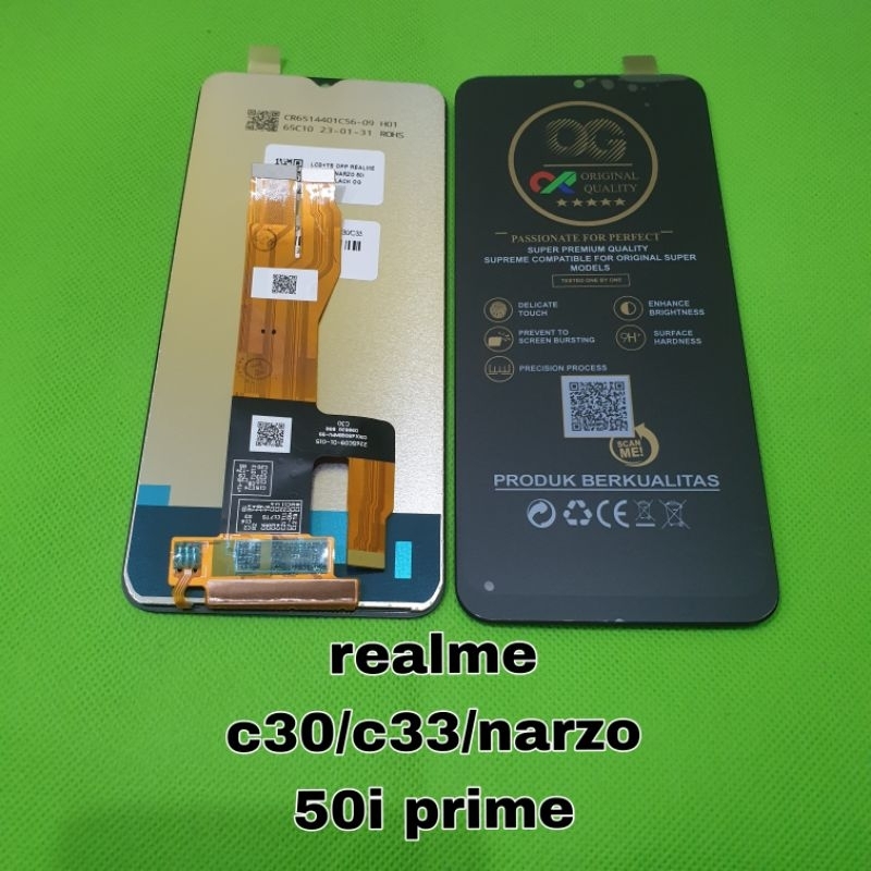 lcd ts touchscreen realme c30 / narzo 50i prime crown