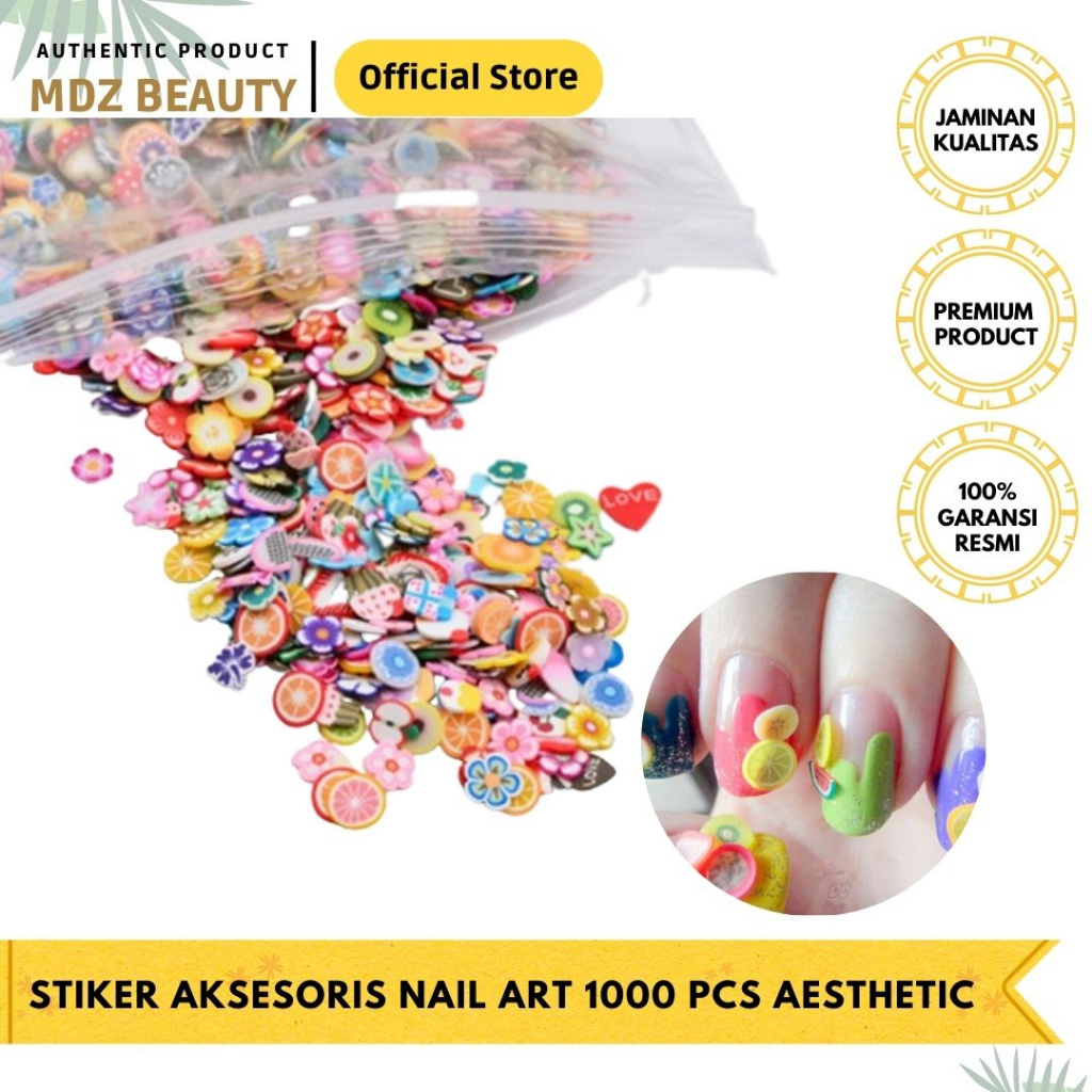 Hiasan Kuku Nail Art Tips Filler Slime Fruit 1000pcs - Aksesoris Nail Art - Stiker Kuku