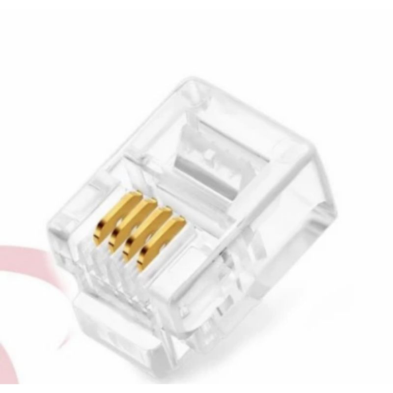 KONEKTOR TELEPON RJ11 /RJ11 Telepon Modular Plug 4 Pin