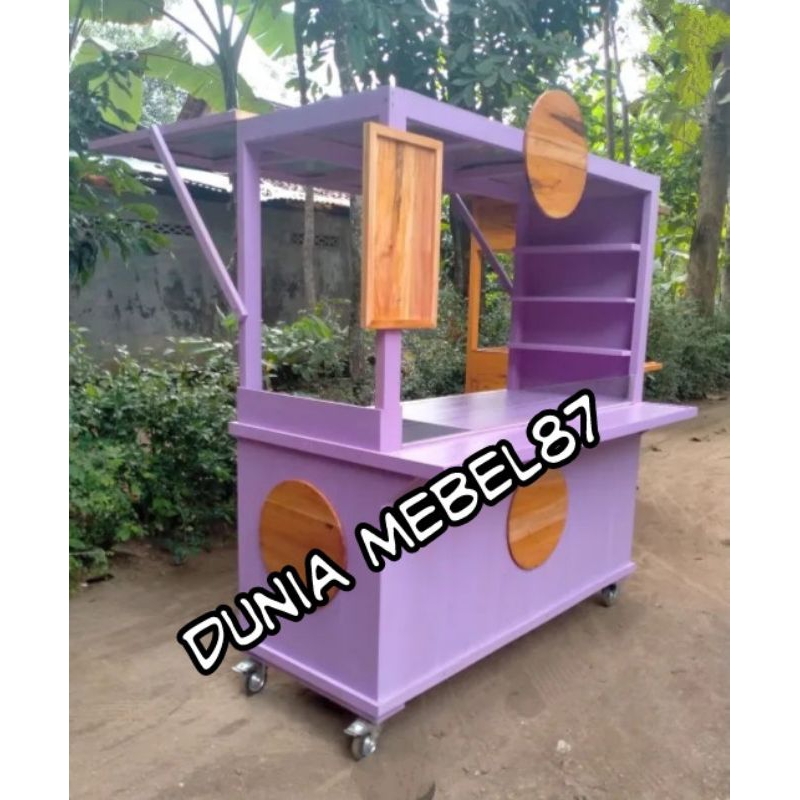 gerobak kayu jati Belanda murah gerobak jualan booth kekinian