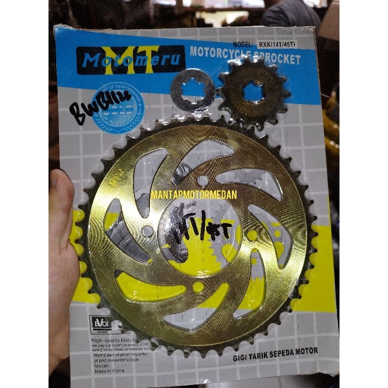 Gear Gir Set Depan Belakang Sepuhan Yamaha RX King Jupiter Z MX Vega F1ZR 428 14 45T