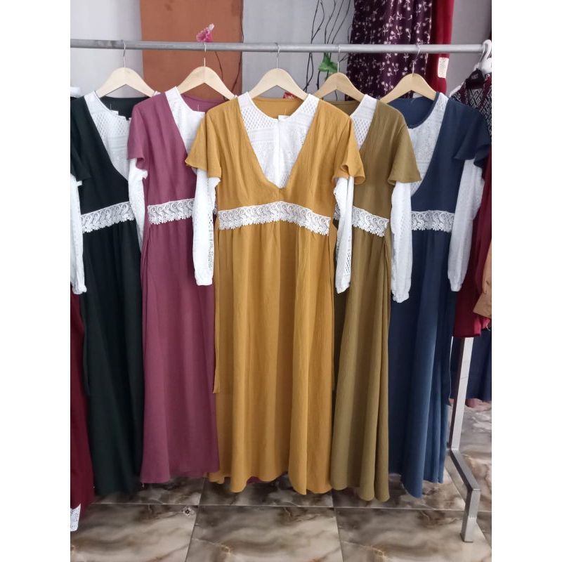 GAMIS SAFIRA KRINGKEL TERBARU.GAMIS KRINGKEL.GAMIS BROKAT RENDA