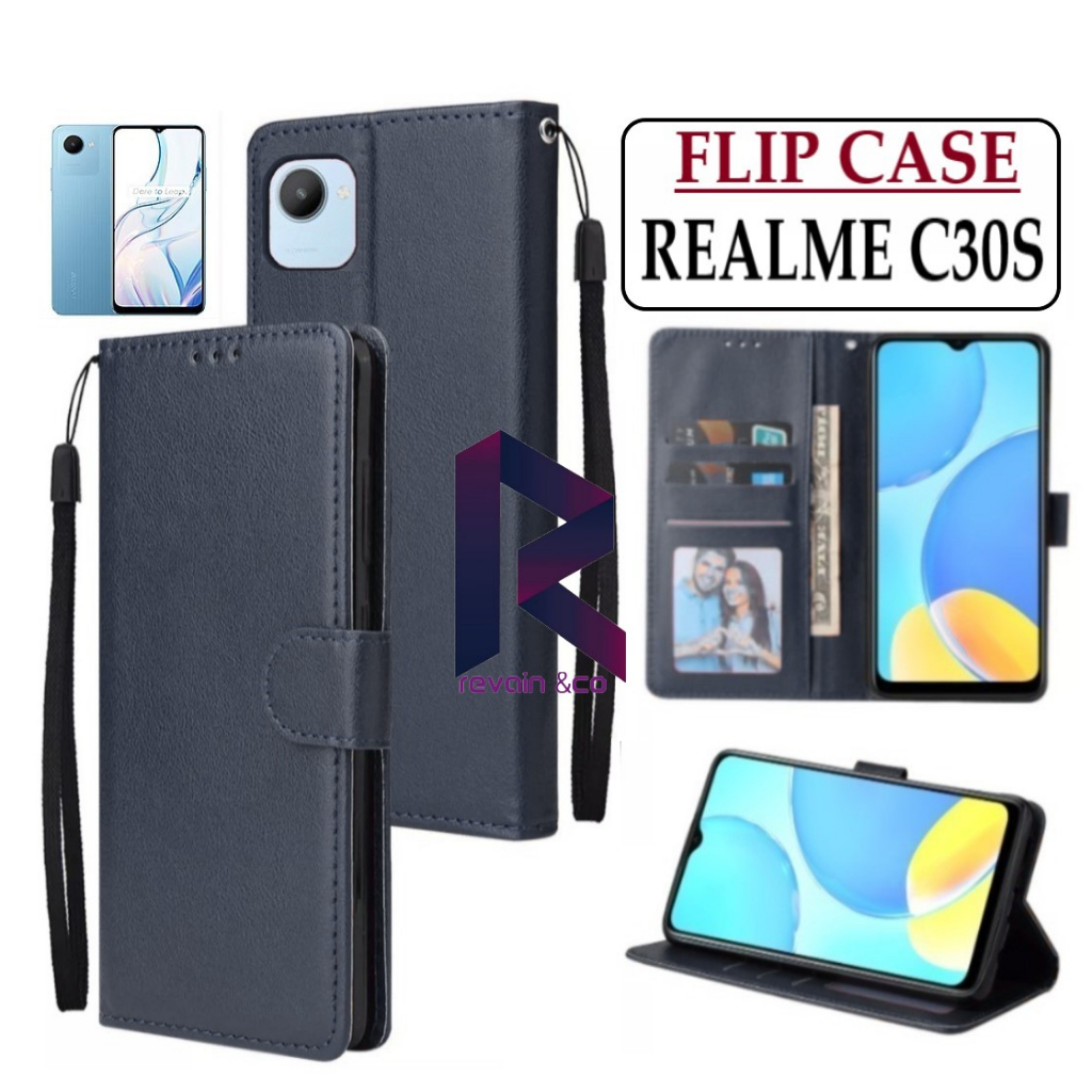 FLIP COVER New REALME C30S FLIP WALLET LEATHER KULIT PREMIUM SARUNG BUKA TUTUP KESING HP FLIP CASE REALME C30S
