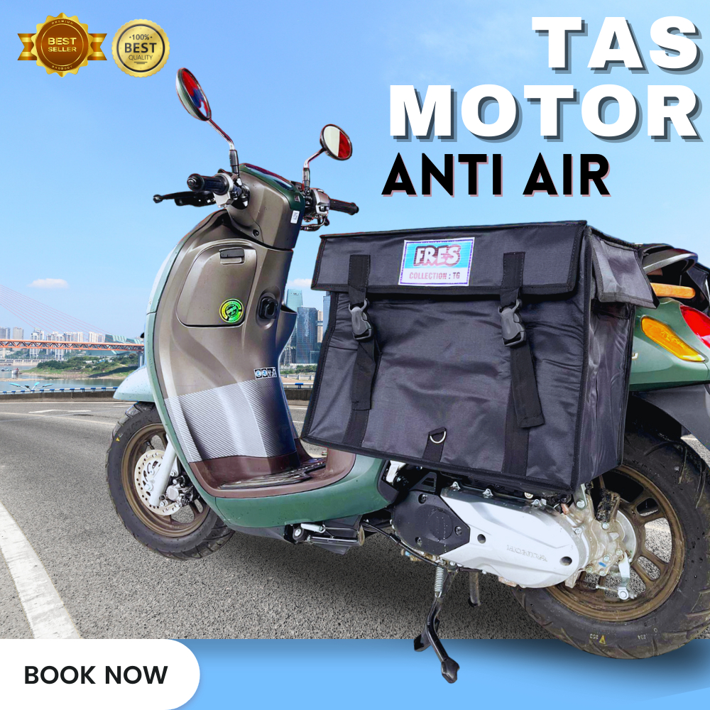 tas motor kurir warna hitam bahan kanvas premium anti air brand lokal kualitas terbaik ready stock s