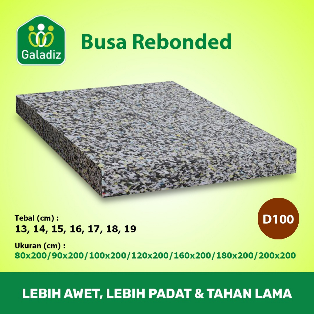 BUSA REBONDED / REBONDED FOAM / MATRAS DENSITY 100 / TEBAL 13 CM-19 CM
