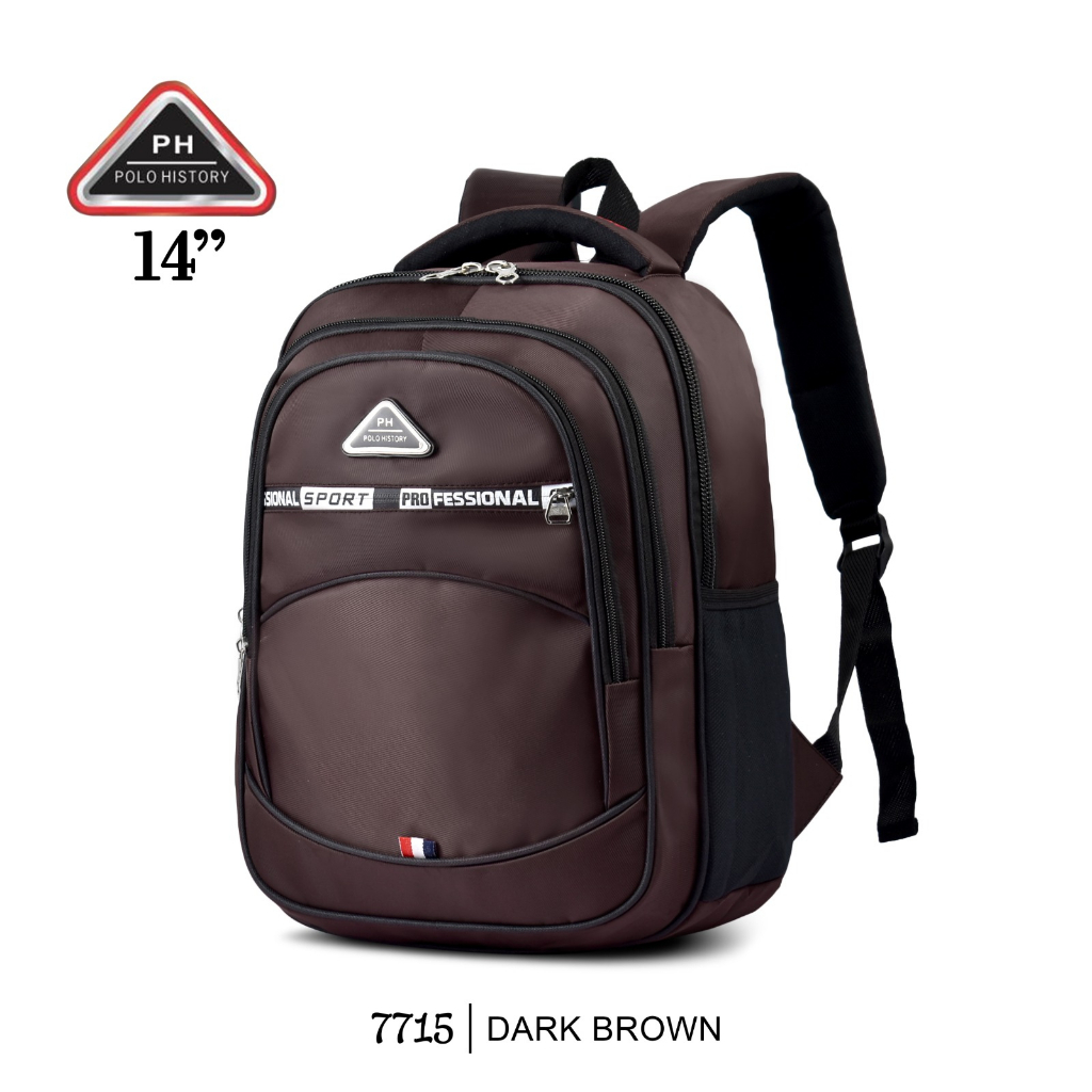 { FF } Best Seller / Tas Ransel Sekolah SD / SMP Unisex Polo History 7715 ' 14inchi Tas Laptop / kerja  / Free Rain Cover