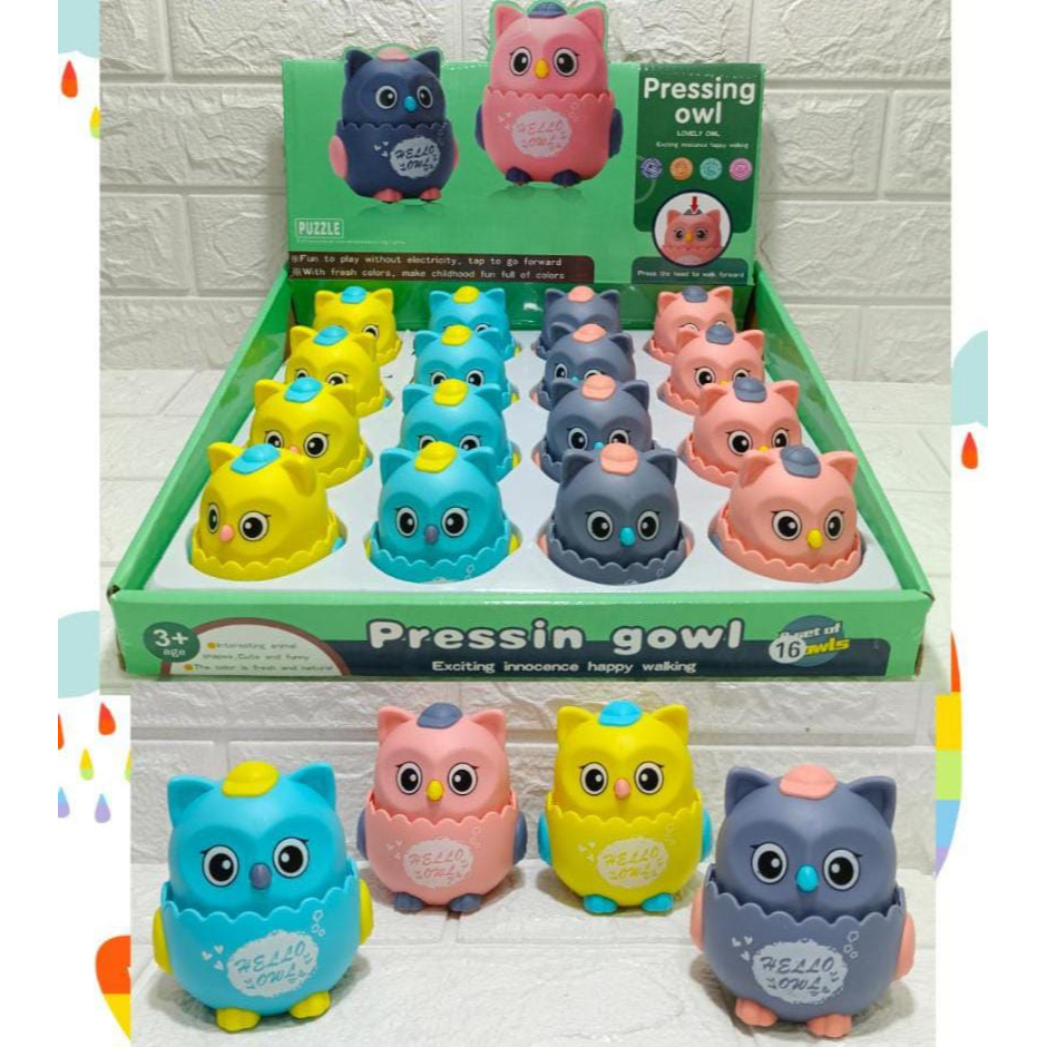 Mainan Mobil Pressing Manual Karakter [ PENGUIN &amp; OWL &amp; LOVELY ANIMAL ] Warna Random 688-39