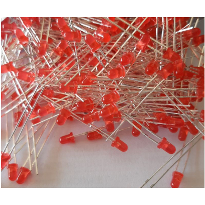 10 pcs Led merah / red 3mm diffused 3mm (solid)