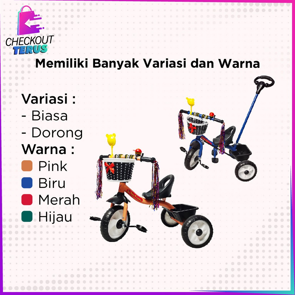 CT M307 Mainan Sepeda Anak Roda 3 Tricycle Balance Bike Sepeda Keseimbangan With Keranjang Speda Dorong Ride On Push Bike Import