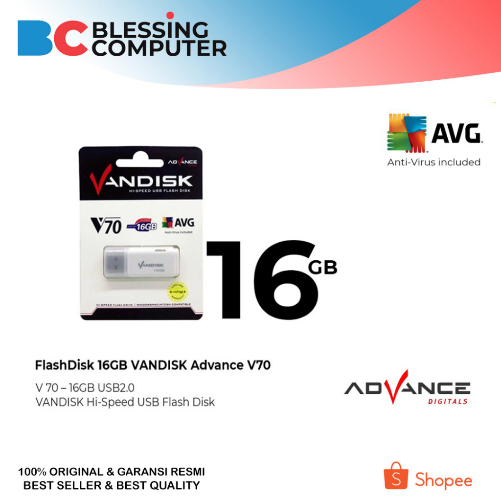 Flashdisk 16GB VANDISK Advance V70 / Flashdisk VANDISK 16GB