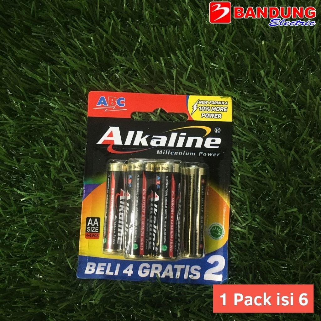 BATERAI ABC ALKALINE AA ISI 1 PACK ISI 6 Baterai Jam Dinding Baterai Mainan Anak Awet AA Alkaline A2