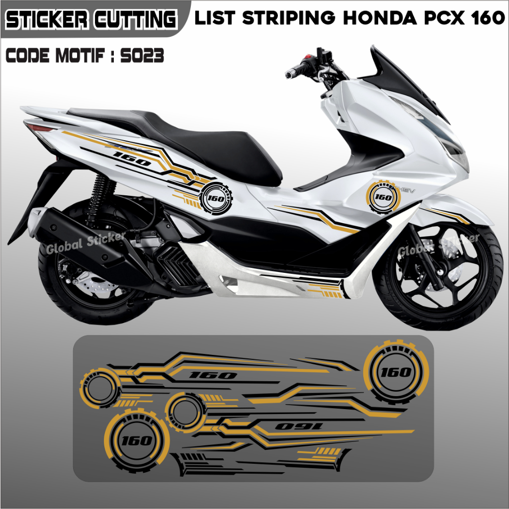 CUTTING STICKER CUTTING MOTOR HONDA PCX 160 STICKER LIST KEREN DAN MURAH