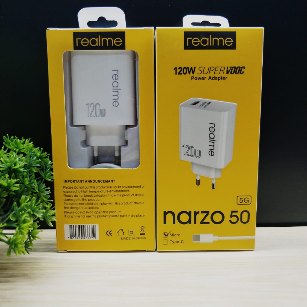 Charger Realme Narzo 50 5G 120W Fast charging Super Vooc BY SMOLL