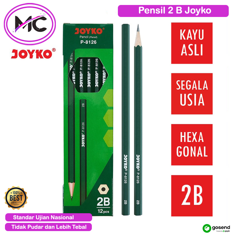 Pensil 2B Asli Untuk Ujian Pensil 2B Joyko Pencil Tulis Ujian Komputer Pensil Kayu Original