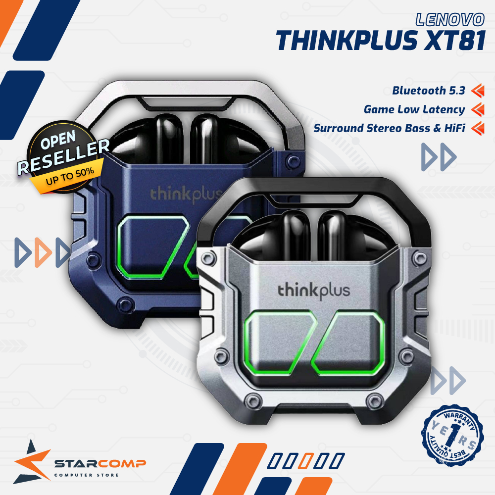 Thinkplus Lenovo XT81 Bluetooth Earphone Tws Gaming Low Latency