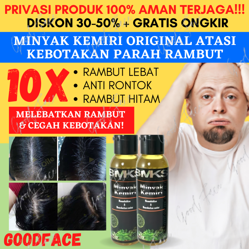 MINYAK KEMIRI ASLI PENUMBUH RAMBUT PENUMBUH ALIS PENYUBUR RAMBUT KEBOTAKAN BMKS MINYAK KEMIRI