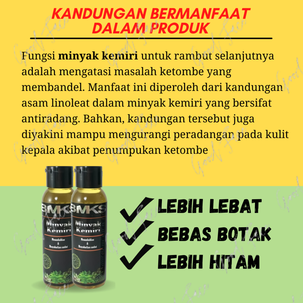 MINYAK KEMIRI BMKS ORIGINAL PENUMBUH RAMBUT RONTOK AMPUH TREATMENT RAMBUT