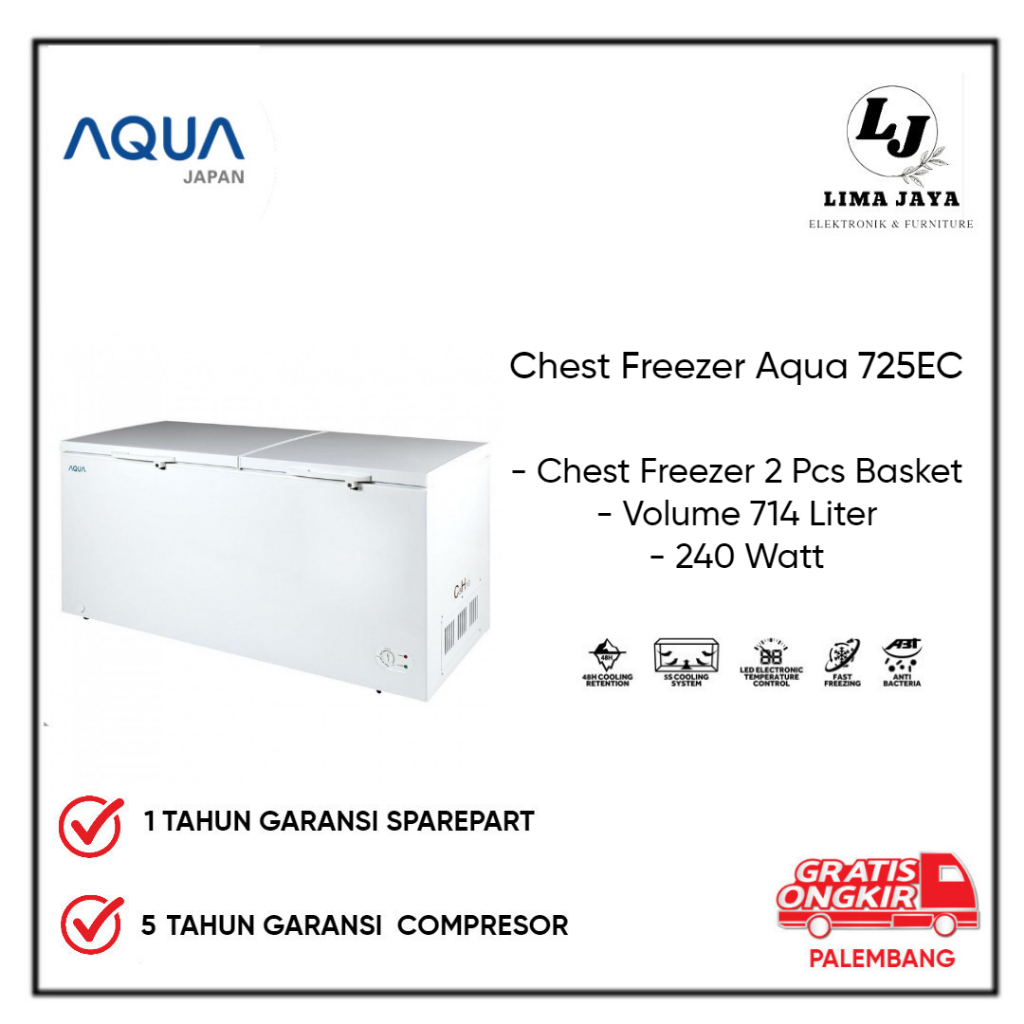 Chest Freezer Aqua AQF-725EC Freezer Box Lemari Pembeku Aqua