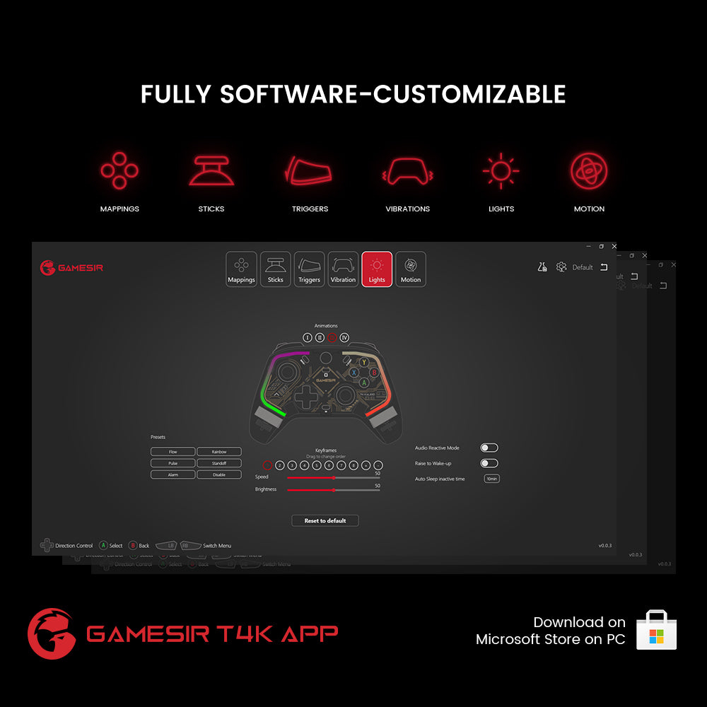 GameSir T4 Kaleid Wired Gamepad Game Controller Hall Effect PC Switch