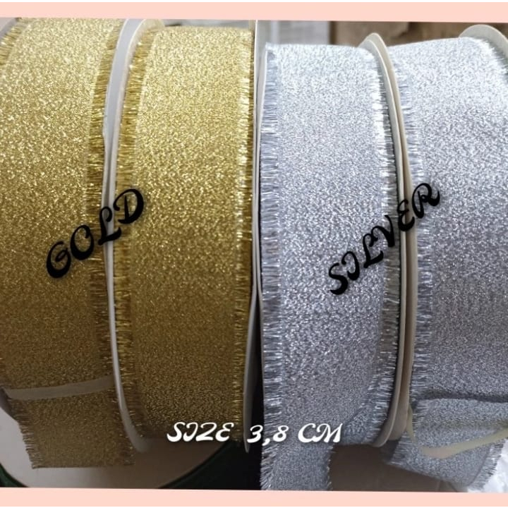 1 YARD ( 90 CM) - PITA SUWIR GLITER/PITA GOLD SILVER/PITA IMPORT