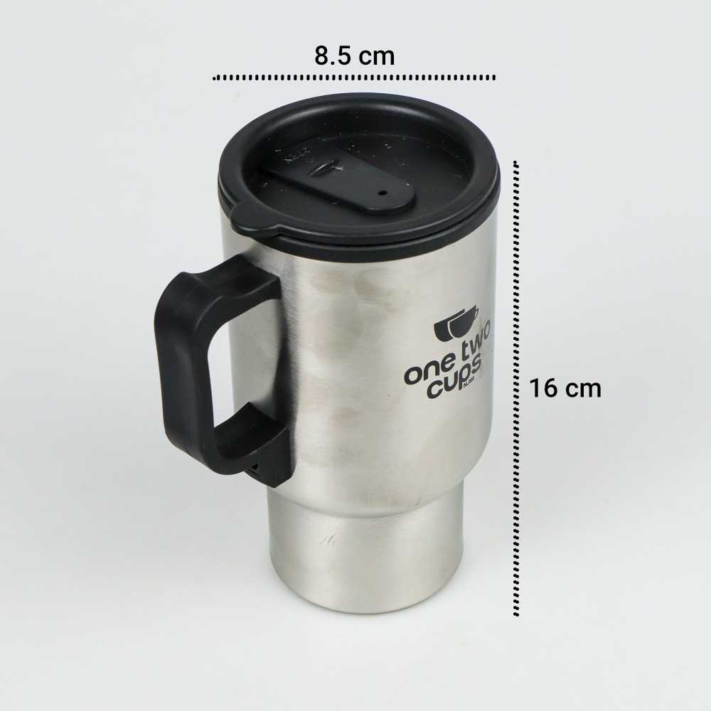 Thermos Ketel Pemanas Air Portable Mobil Traveling Insulasi Stainless Steel 12V 450 ML