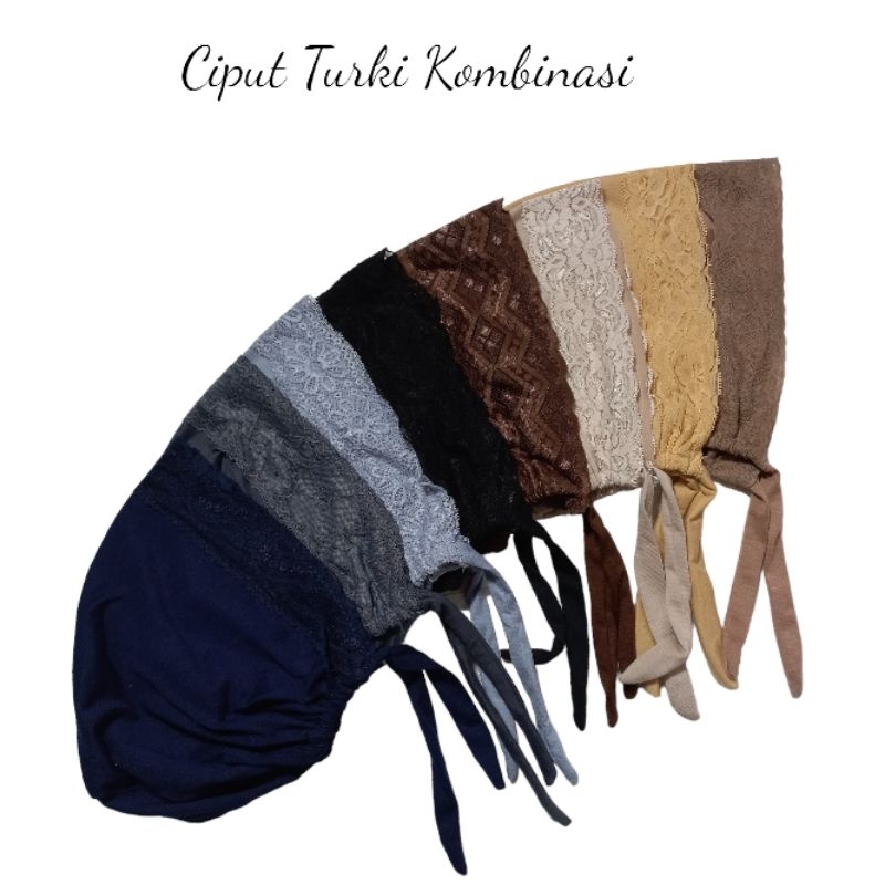 Ciput Turki Inner Renda Daleman Kerudung Brokat