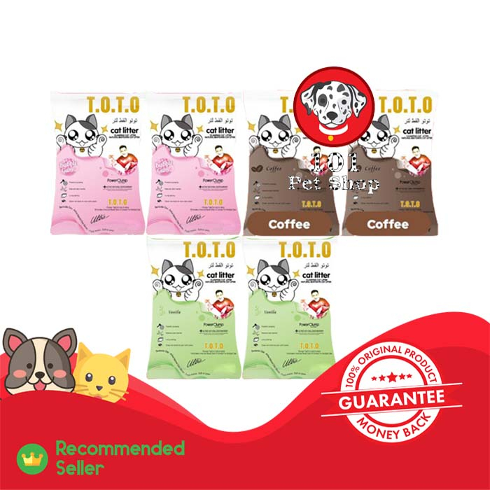 PASIR KUCING GUMPAL WANGI TOTO CAT LITTER PREMIUM 20L (10L x 2 SAK) VIA GOSEND &amp; GRAB