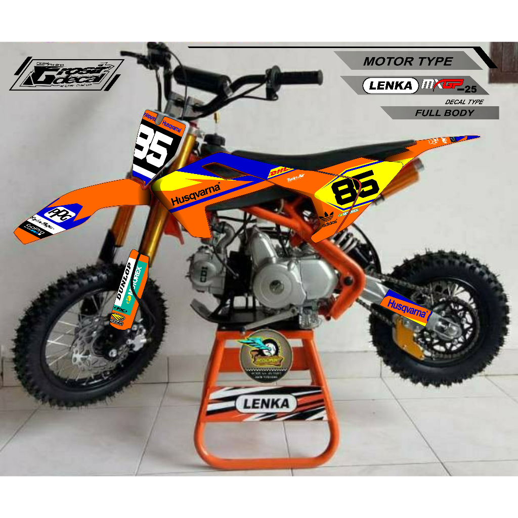 Sticker mini trail 110cc LENKA MXGP / HUSQVARNA 50cc 65cc 85cc 110cc  Stiker mini trail LENKA 110cc 