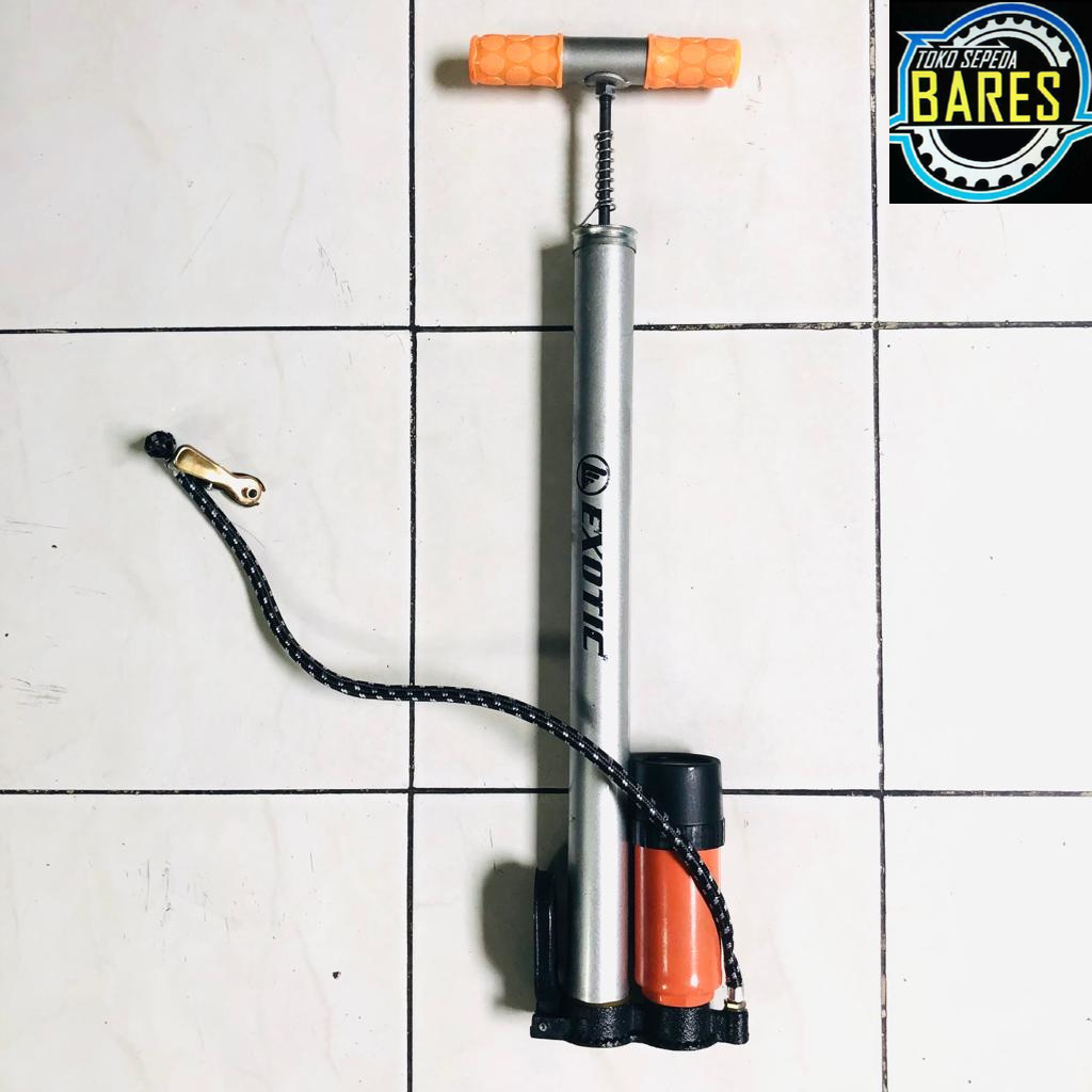 Pompa Sepeda Melano Anodized Steel / Floor Pump with Gauge